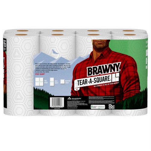 Brawny® Tear-A-Square Double Paper Towels Perspective: back