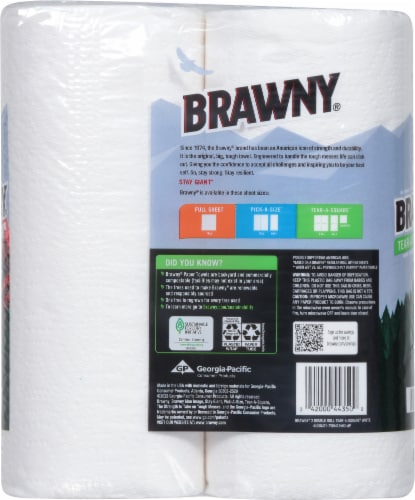 Brawny® Tear-A-Square® Double Roll Paper Towels Perspective: back