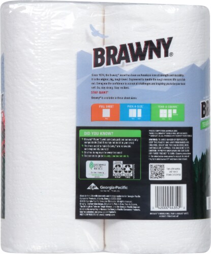 Brawny® Tear-A-Square® Paper Towels 3 Sheet Size Strong Paper Towel Perspective: back