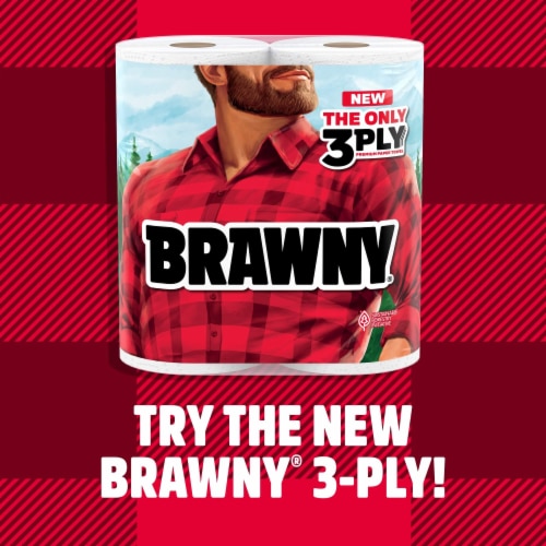 Brawny® Tear-A-Square® 3 Sheet Sizes Paper Towel Triple Rolls Perspective: back