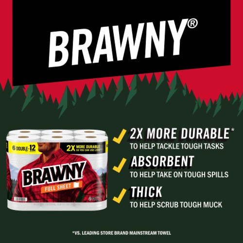 Brawny® Full Sheet Paper Towel Double Rolls Perspective: back