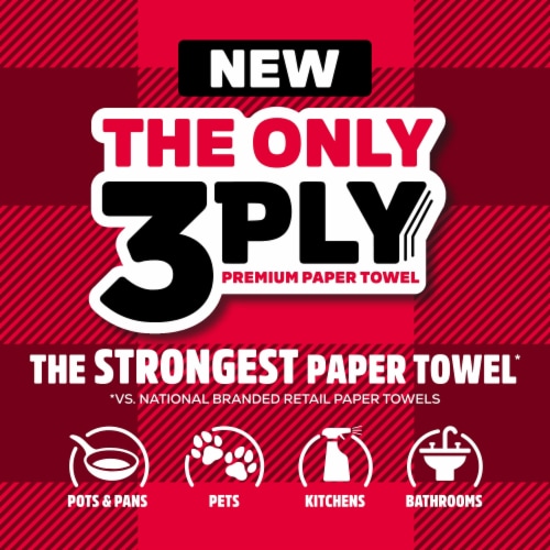 Brawny® Tear-A-Square® 3-Ply Paper Towel Triple Rolls Perspective: back