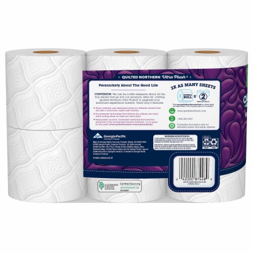 Quilted Northern Ultra Plush Toilet Paper 6 Rolls Perspective: back