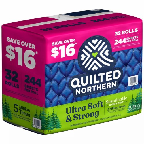 Quilted Northern Ultra Soft & Strong Toilet Paper (244 Sheets/Roll, 32 Rolls) Perspective: back