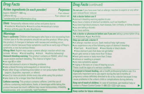 BC™ Arthritis Pain Relief Aspirin Powder Perspective: back