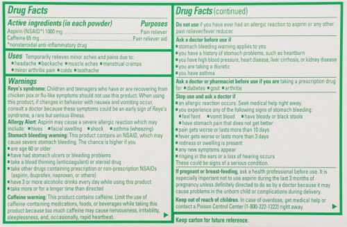 BC™ Arthritis Pain Relief Aspirin Powder Perspective: back