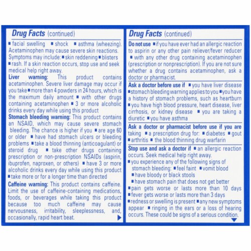 Goody's Extra Strength Headache Fast Pain Relief Powders Perspective: back