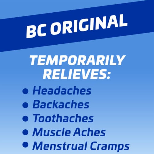 BC Original Strength Pain Relief Powder Perspective: back