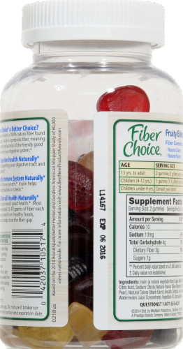 Fiber Choice Fruity Gummies Bites Perspective: back