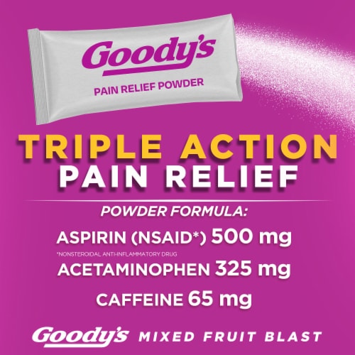 Goody's Mixed Fruit Blast Pain Relief Powders Perspective: back