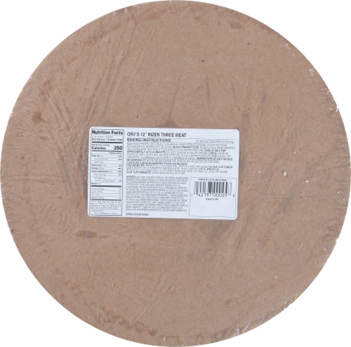 Orv's Ultimate Rizer Three Meat Frozen Pizza Perspective: back