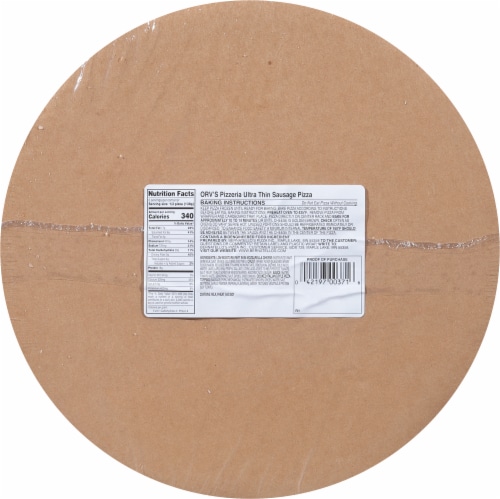 Orv's Pizzeria Ultra-Thin Sausage Frozen Pizza Perspective: back