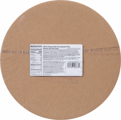 Orv's Pizzeria Ultra-Thin Supreme Frozen Pizza Perspective: back