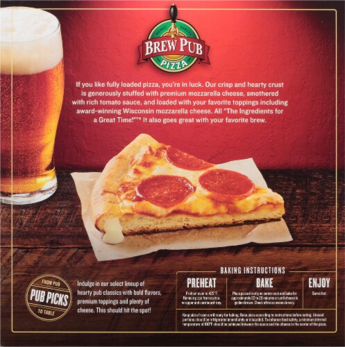 Brew Pub Pizza™ Pepperoni Cheese Stuffed Crust Frozen Pizza Perspective: back