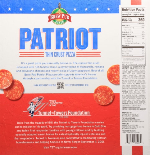 Brew Pub® Patriot™ Pepperoni Pizza Perspective: back