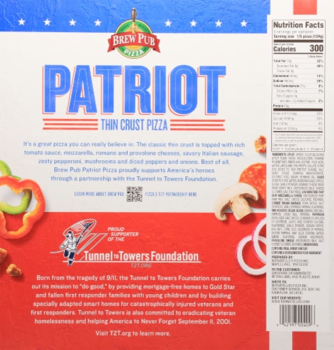 Brew Pub® Patriot™ Supreme Thin Crust Pizza Perspective: back