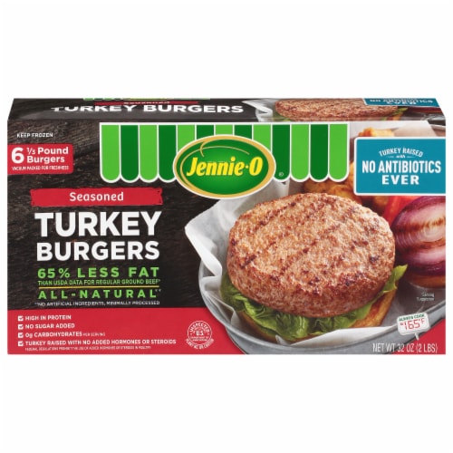 Jennie-O® Seasoned Turkey Burgers 6 Count Perspective: back