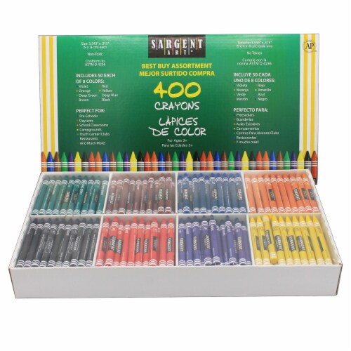 Sargent Art Best Buy Crayon Assortment 400 Standard Crayons Perspective: back