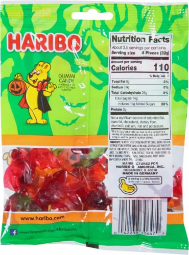 Haribo Sour Vampire Bats Gummi Candy Perspective: back