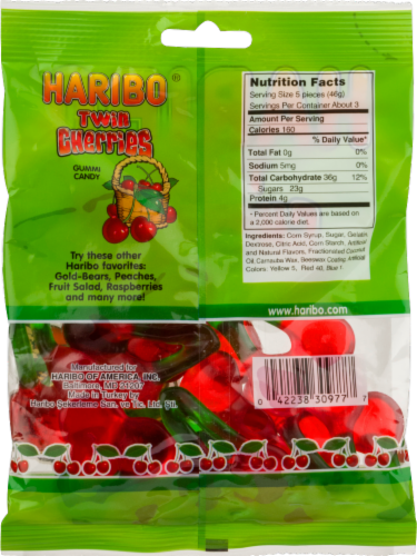 Haribo Twin Cherries Gummi Candy Perspective: back