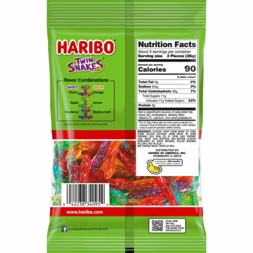 Haribo® Twin Snakes® Sweet & Sour Gummi Candy Perspective: back