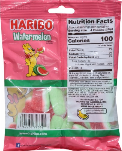 Haribo® Watermelon Flavored Gummi Candy Perspective: back
