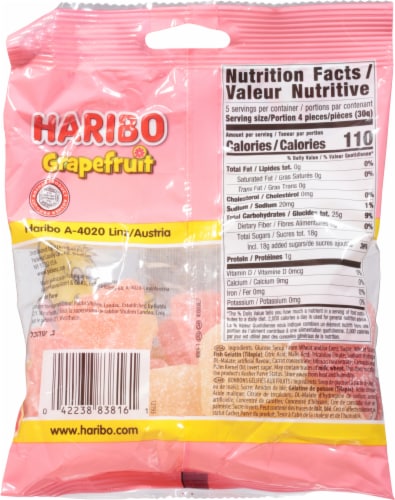 Haribo Grapefruit Gummi Candy Perspective: back