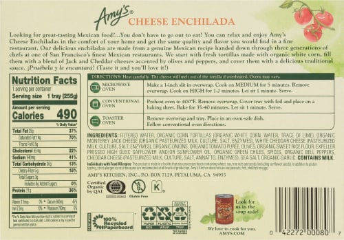 Amy's® Gluten Free Cheese Enchilada Frozen Meal Perspective: back