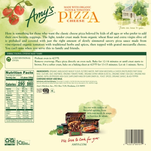 Amy's® Cheese Frozen Pizza Perspective: back