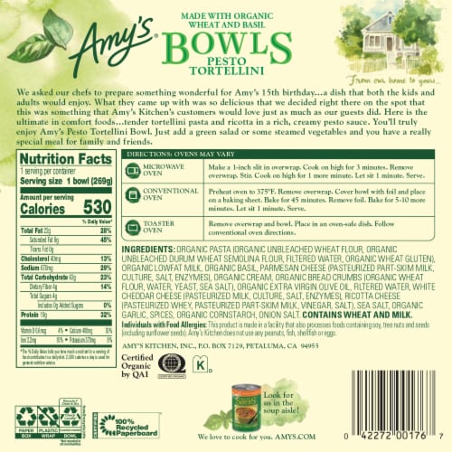 Amy’s® Pesto Tortellini Bowl Frozen Meal