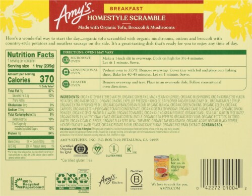Amy's® Breakfast Homestyle Scrambler With Veggie Sausage & Country-Style Potatoes Perspective: back