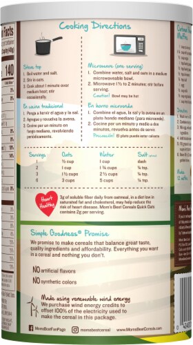Mom's Best® Quick Oats Perspective: back