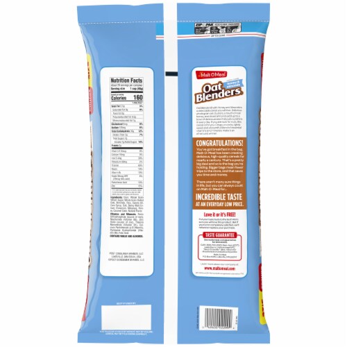 Malt-O-Meal® Honey Almond Oat Blenders Family Size Bag Cereal Perspective: back