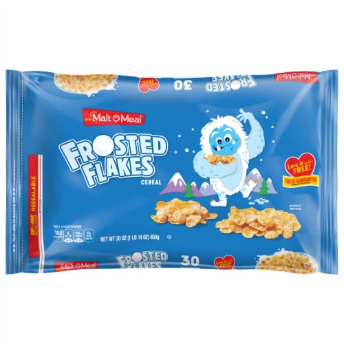 Malt-O-Meal Frosted Flakes Family Size Bag Cereal Perspective: back