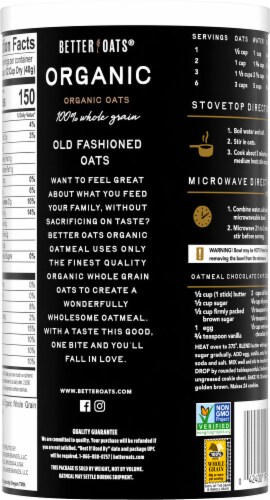 Better Oats® Organic Old Fashioned Oats Perspective: back