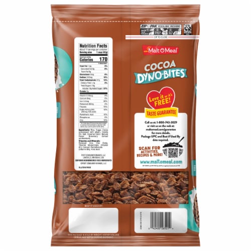 Malt-O-Meal® Cocoa Dyno-Bites® Bag Cereal Perspective: back