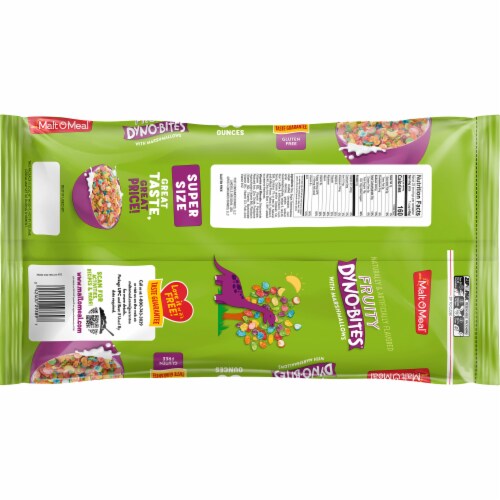 Malt-O-Meal® Fruity Dyno-Bites with Marshmallows Bag Cereal Perspective: back