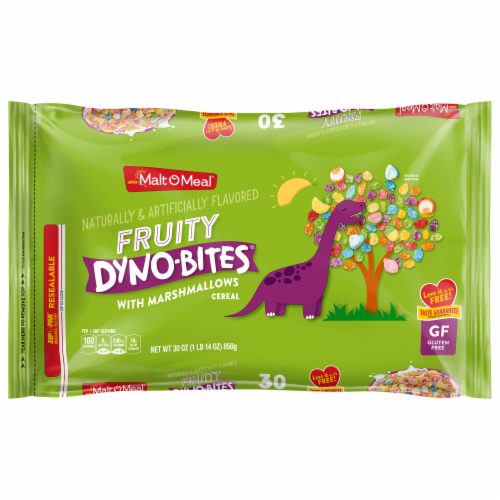Malt-O-Meal Fruity Dyno-Bites with Marshmallows Family Size Bag Cereal Perspective: back