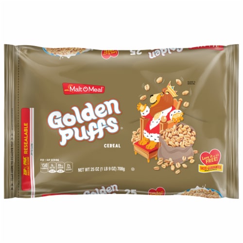 Malt O Meal Golden Puffs Bag Cereal Perspective: back