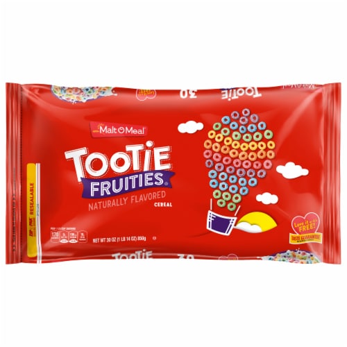 Malt-O-Meal Tootie Fruities Family Size Bag Cereal Perspective: back