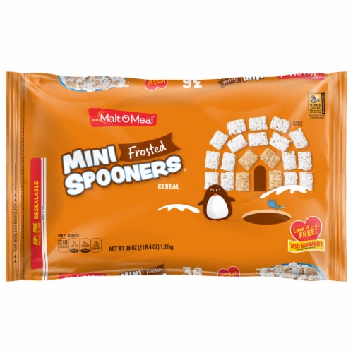 Malt-O-Meal Frosted Mini Spooners Family Size Bag Cereal Perspective: back