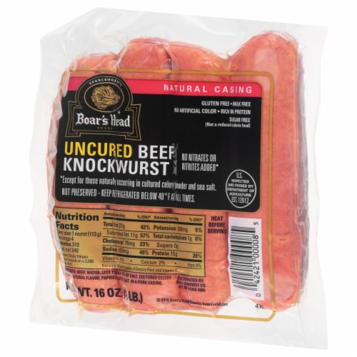Boar's Head® Uncured Beef Knockwurst Perspective: back