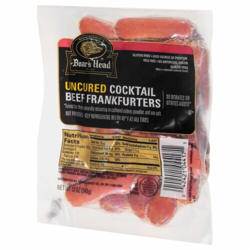 Boar's Head Uncured Cocktail Frankfurters Perspective: back