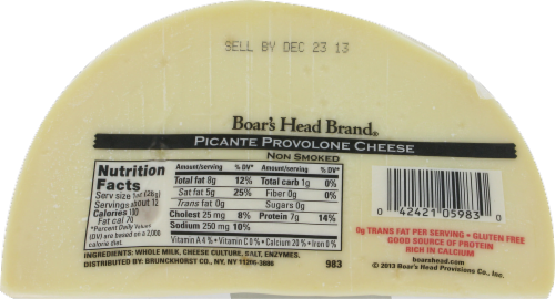 Boar's Head Sharp Provolone Cheese Perspective: back