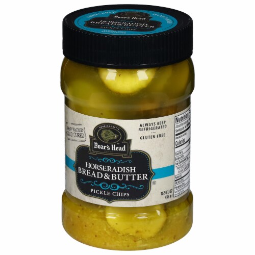 Boar's Head Horseradish Bread & Butter Pickle Chips Perspective: back