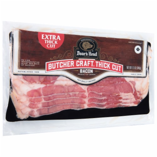 Boar's Head Butcher Craft Extra Thick Cut Naturally Smoked Bacon Perspective: back
