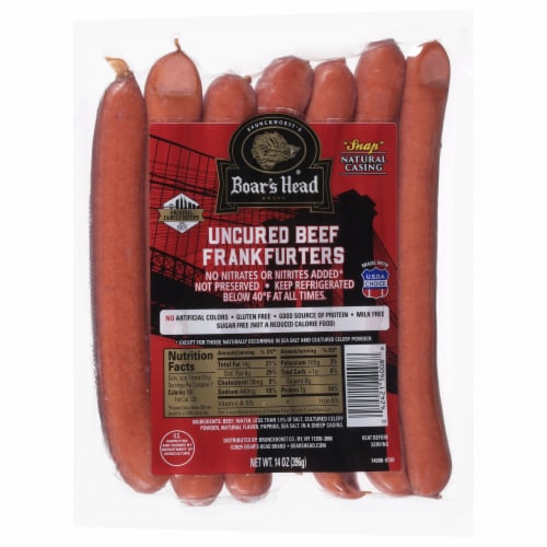 Boar's Head Uncured Beef Frankfurters Perspective: back