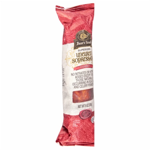 Boar's Head Superiore Uncured Sopressata Dry Sausage Piccante Perspective: back