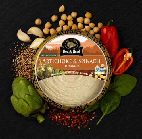 Boar’s Head Fire Roasted Artichoke & Spinach Hummus 10 oz Perspective: back