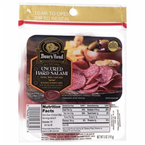 Boar's Head All Natural Uncured Hard Salami Perspective: back